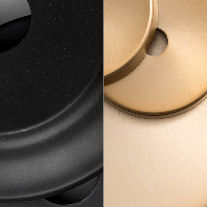##Antique Hardware## Brent 1 Light Matte Black + Vibrant Gold Sconce