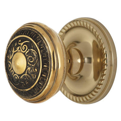 ##Antique Hardware## Georgian Roped Rosette Door Set with Egg & Dart Door Knobs (Several Finishes Available)
