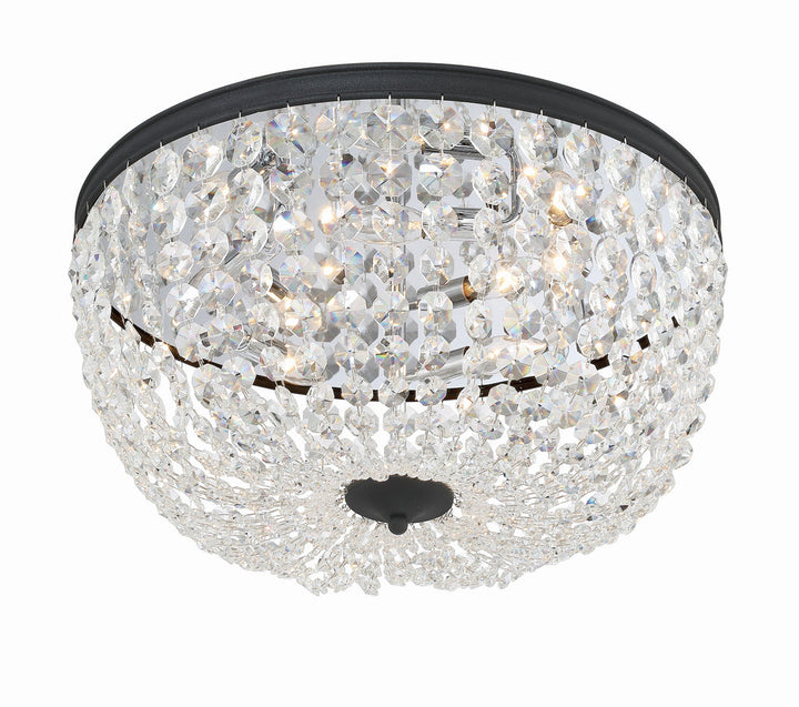 ##Antique Hardware## Nola 5 Light Black Forged Flush Mount