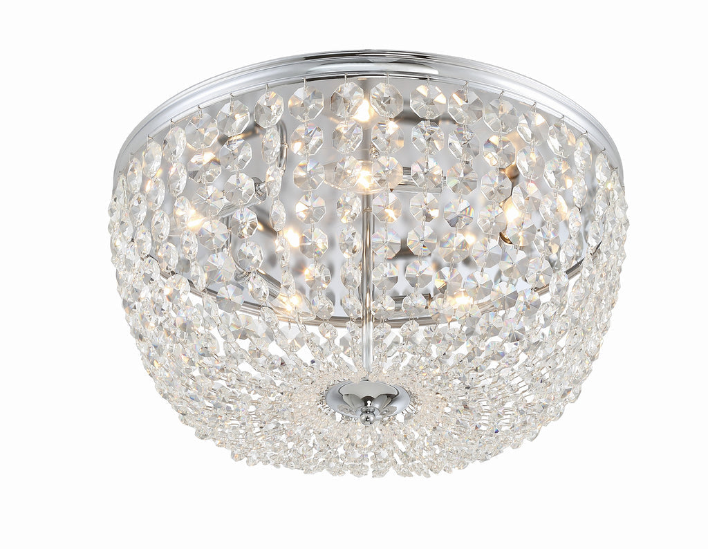 ##Antique Hardware## Nola 5 Light Polished Chrome Flush Mount