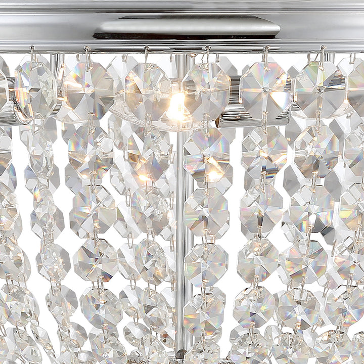 ##Antique Hardware## Nola 5 Light Polished Chrome Flush Mount