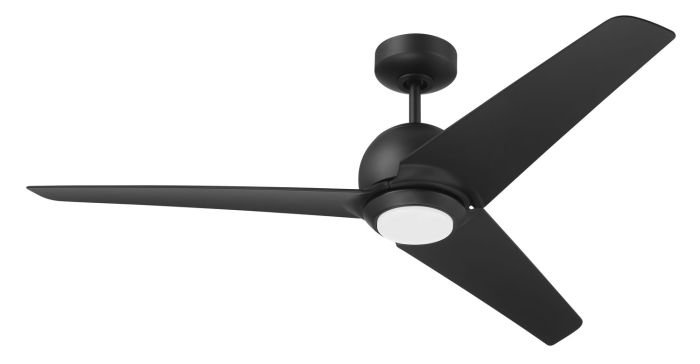 Antique Hardware 52" Nate in Flat Black Finish, Flat Black Blades, Light kit included (Optional), WiFi Control Ceiling Fan