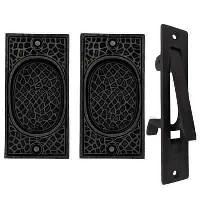 Antique Hardware Craftsman Pattern Pocket Door Set (Several Finishes Available) POCKET DOOR