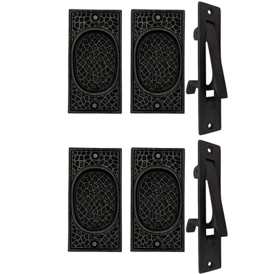 Antique Hardware Craftsman Pattern Pocket Door Set (Several Finishes Available) POCKET DOOR