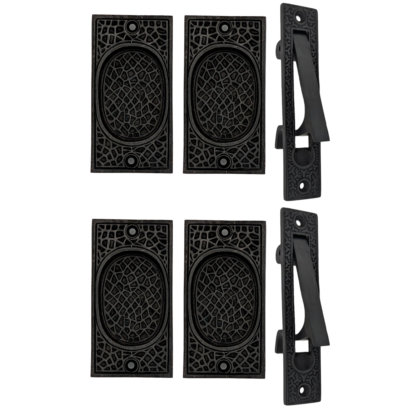 Antique Hardware Craftsman Pattern Pocket Door Set (Several Finishes Available) POCKET DOOR