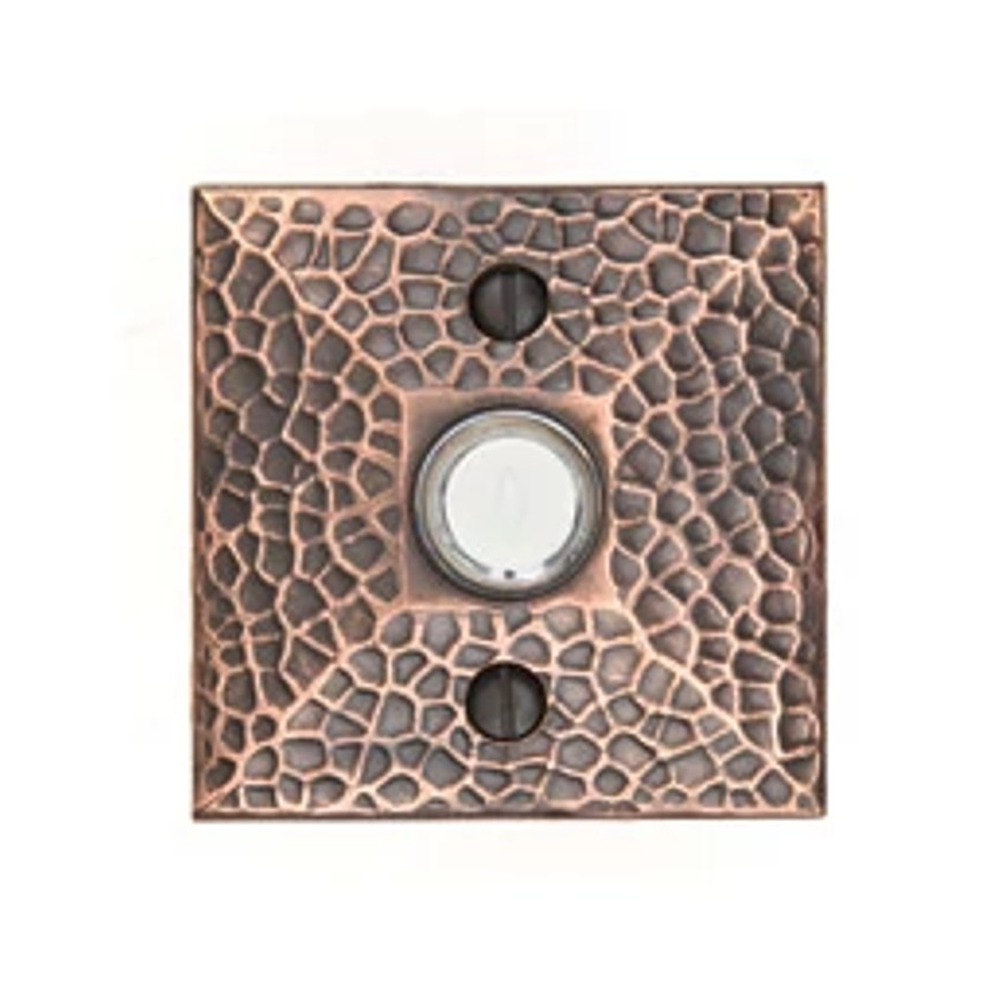 Antique Hardware Emtek 2452 Doorbell Button with Hammered Rosette Door Bells & Chimes