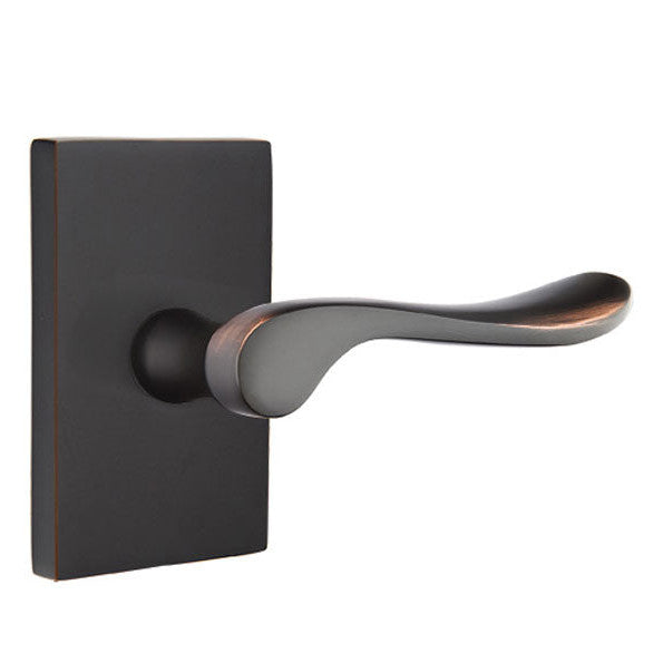 ##Antique Hardware## Emtek Solid Brass Luzern Lever With Modern Rectangular Rosette (Several Finish Options)