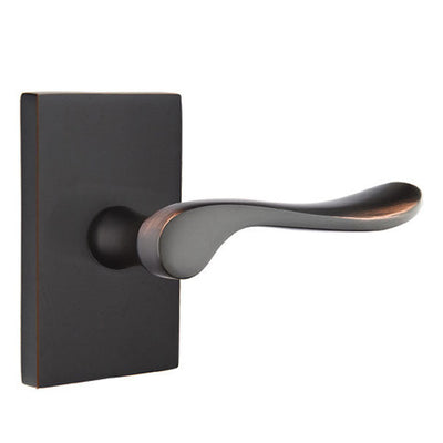 ##Antique Hardware## Emtek Solid Brass Luzern Lever With Modern Rectangular Rosette (Several Finish Options)