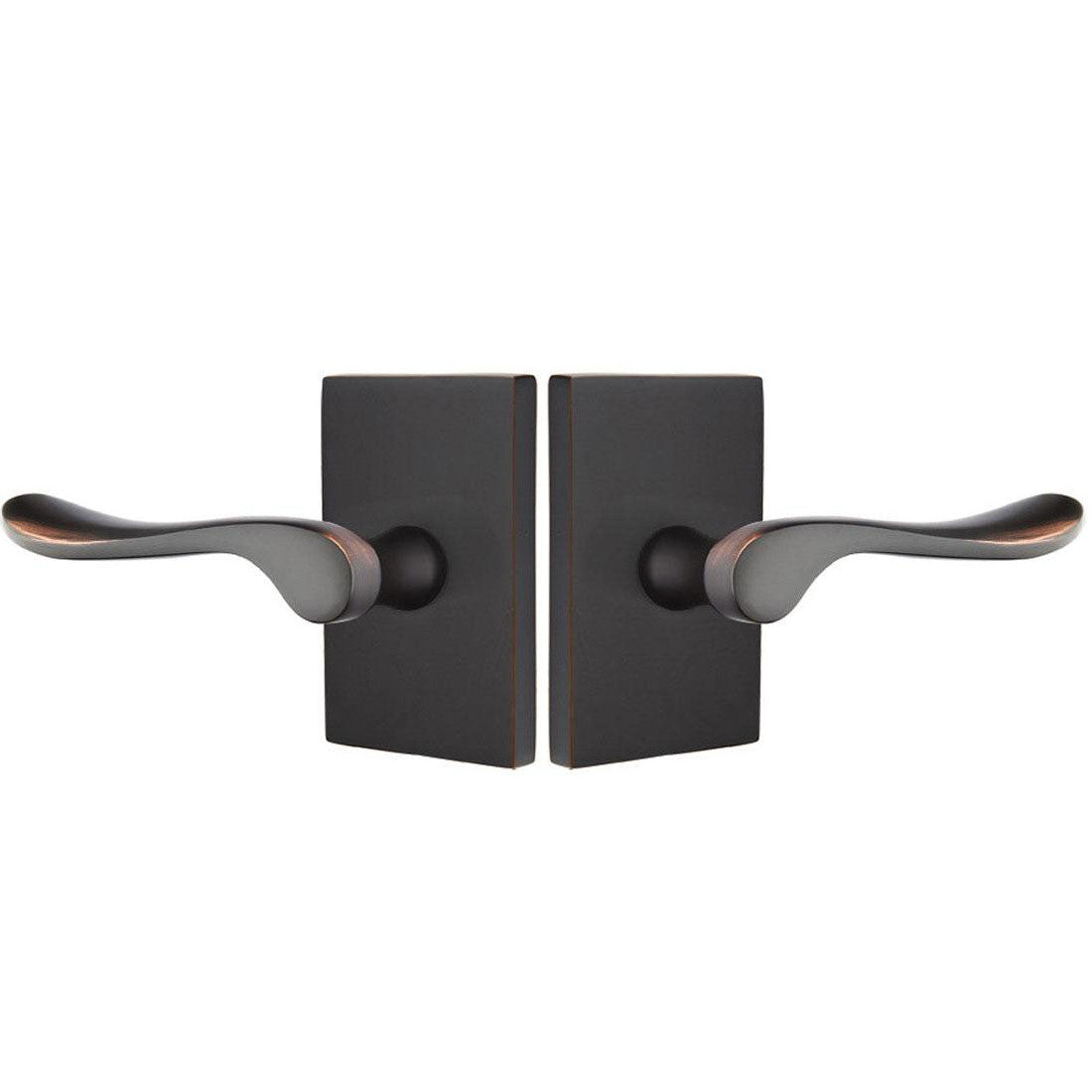 ##Antique Hardware## Emtek Solid Brass Luzern Lever With Modern Rectangular Rosette (Several Finish Options)