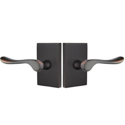 ##Antique Hardware## Emtek Solid Brass Luzern Lever With Modern Rectangular Rosette (Several Finish Options)