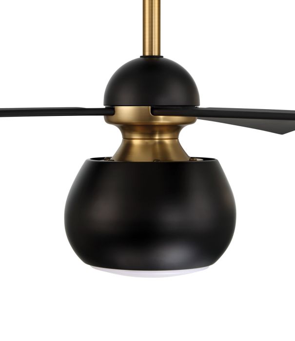 Antique Hardware 60" Otto in Flat Black/Satin Brass w/ Flat Black Blades Ceiling Fan