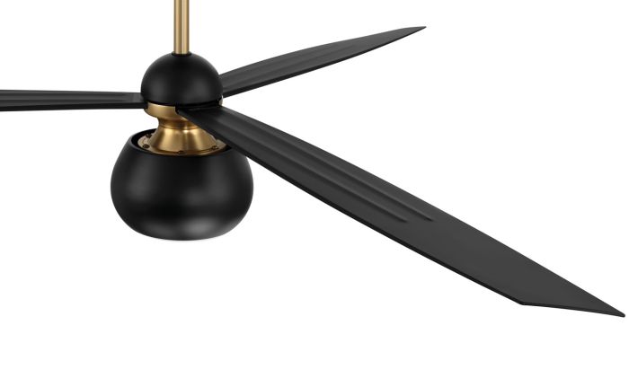 Antique Hardware 60" Otto in Flat Black/Satin Brass w/ Flat Black Blades Ceiling Fan
