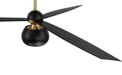 Antique Hardware 60" Otto in Flat Black/Satin Brass w/ Flat Black Blades Ceiling Fan