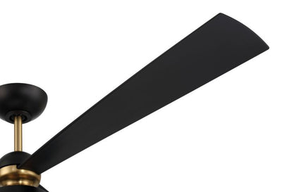 Antique Hardware 60" Otto in Flat Black/Satin Brass w/ Flat Black Blades Ceiling Fan