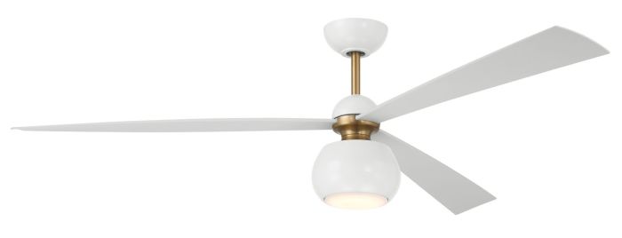 Antique Hardware 60" Otto in White/Satin Brass w/ White Blades Ceiling Fan