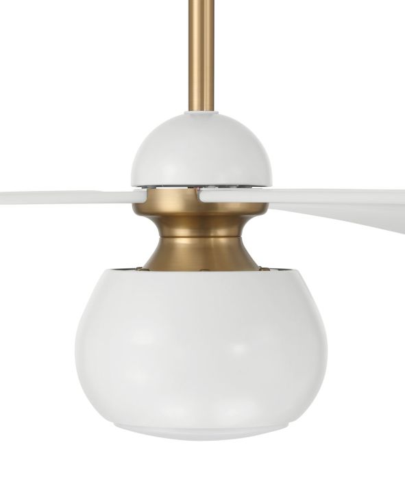 Antique Hardware 60" Otto in White/Satin Brass w/ White Blades Ceiling Fan