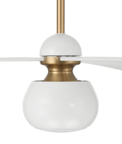 Antique Hardware 60" Otto in White/Satin Brass w/ White Blades Ceiling Fan