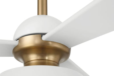 Antique Hardware 60" Otto in White/Satin Brass w/ White Blades Ceiling Fan