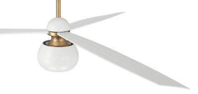 Antique Hardware 60" Otto in White/Satin Brass w/ White Blades Ceiling Fan