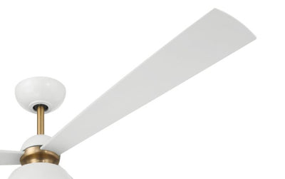 Antique Hardware 60" Otto in White/Satin Brass w/ White Blades Ceiling Fan