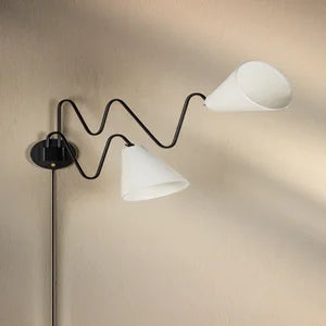 ##Antique Hardware## Onda Plug-In Sconce