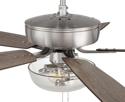 ##Antique Hardware## 52" Pro Plus 101 in Brushed Polished Nickel w/ Driftwood/Grey Walnut Blades