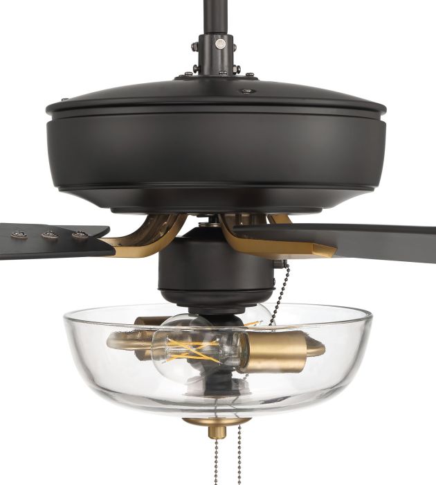 ##Antique Hardware## 52" Pro Plus 101 in Flat Black/Satin Brass w/ Black Walnut/Flat Black Blades