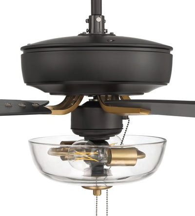 ##Antique Hardware## 52" Pro Plus 101 in Flat Black/Satin Brass w/ Black Walnut/Flat Black Blades