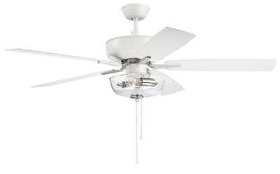 ##Antique Hardware## 52" Pro Plus 101 in White/Polished Nickel w/ White/Washed Oak Blades