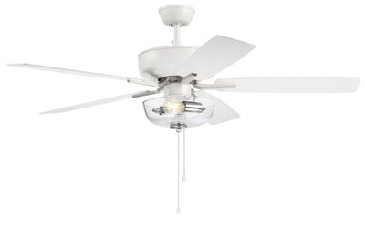 ##Antique Hardware## 52" Pro Plus 101 in White/Polished Nickel w/ White/Washed Oak Blades