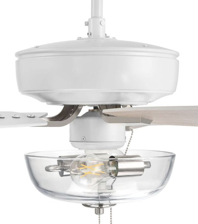 ##Antique Hardware## 52" Pro Plus 101 in White/Polished Nickel w/ White/Washed Oak Blades