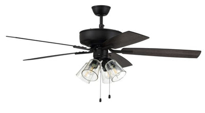 ##Antique Hardware## 52" Pro Plus 104 in Flat Black  w/ Flat Black/Grey Wood Blades