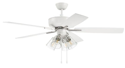 ##Antique Hardware## 52" Pro Plus 104 in White/Polished Nickel w/ White/Washed Oak Blades
