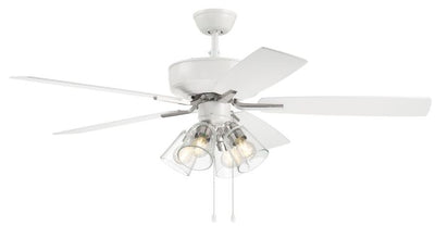 ##Antique Hardware## 52" Pro Plus 104 in White/Polished Nickel w/ White/Washed Oak Blades