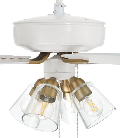 ##Antique Hardware## 52" Pro Plus 104 in White/Satin Brass w/ White/Washed Oak Blades