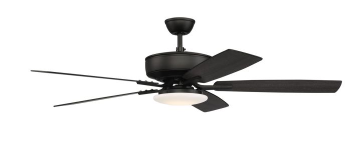 ##Antique Hardware## 52" Pro Plus 112 in Flat Black  w/ Flat Black/Grey Wood Blades