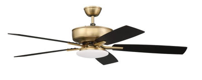 ##Antique Hardware## 52" Pro Plus 112 in Satin Brass w/ Black Walnut/Flat Black Blades