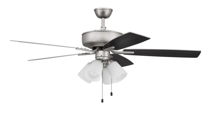 ##Antique Hardware## 52" Pro Plus 114 in Brushed Nickel w/ Brushed Nickel/Greywood Blades