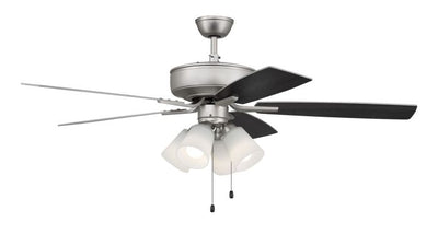 ##Antique Hardware## 52" Pro Plus 114 in Brushed Nickel w/ Brushed Nickel/Greywood Blades