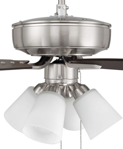 ##Antique Hardware## 52" Pro Plus 114 in Brushed Polished Nickel w/ Driftwood/Grey Walnut Blades