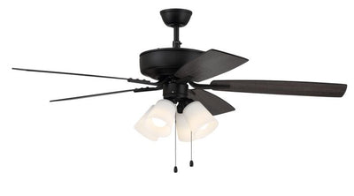 ##Antique Hardware## 52" Pro Plus 114 in Flat Black  w/ Flat Black/Grey Wood Blades