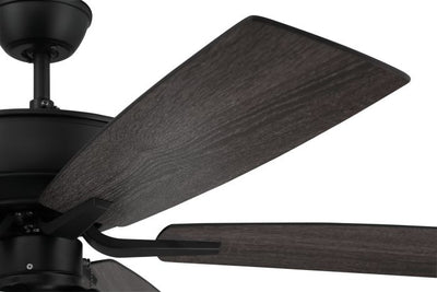 ##Antique Hardware## 52" Pro Plus 114 in Flat Black  w/ Flat Black/Grey Wood Blades