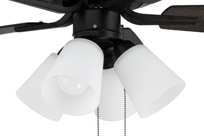 ##Antique Hardware## 52" Pro Plus 114 in Flat Black  w/ Flat Black/Grey Wood Blades
