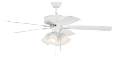 ##Antique Hardware## 52" Pro Plus 114 in White w/ White/Washed Oak Blades