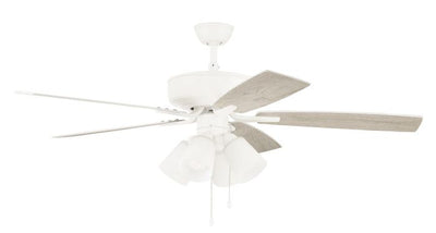 ##Antique Hardware## 52" Pro Plus 114 in White w/ White/Washed Oak Blades