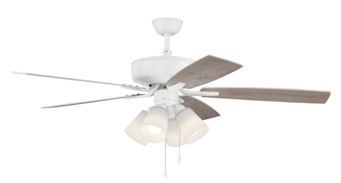 ##Antique Hardware## 52" Pro Plus 114 in White w/ White/Washed Oak Blades