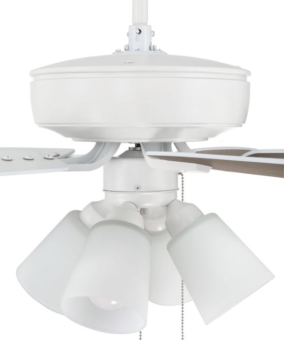 ##Antique Hardware## 52" Pro Plus 114 in White w/ White/Washed Oak Blades