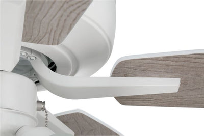 ##Antique Hardware## 52" Pro Plus 114 in White w/ White/Washed Oak Blades