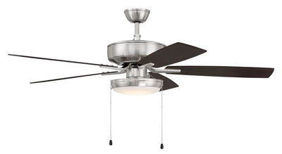 ##Antique Hardware## 52" Pro Plus 119 in Brushed Polished Nickel w/ Driftwood/Grey Walnut Blades