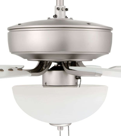Antique Hardware 52" Pro Plus 211 in Brushed Nickel w/ White Blades Ceiling Fan